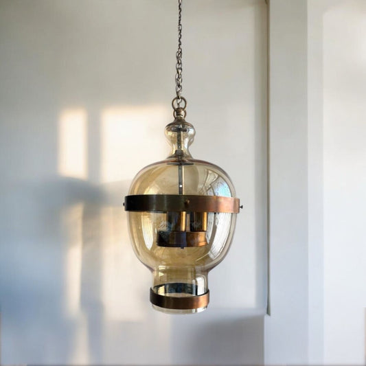 Amber vessel pendant Light