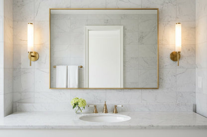 Antique style Brass Wall Light with Frosted Glass Tube