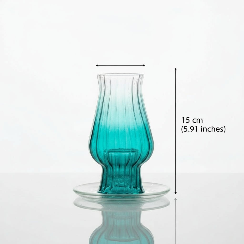 Aqua Turquoise Candle Stick Holder – "Romantic Candle" Handmade