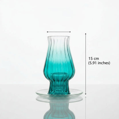 Aqua Turquoise Candle Stick Holder – "Romantic Candle" Handmade