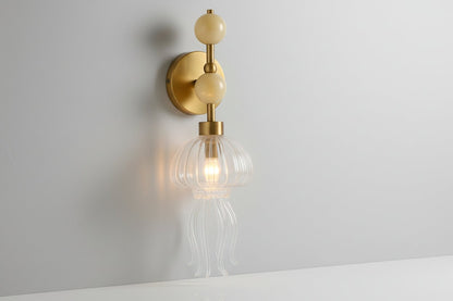 Artisan Ocean-Inspired Onyx & Blown Glass wall Light
