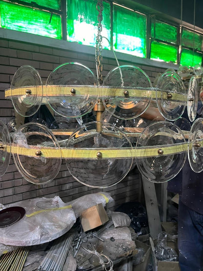 Aurora Disc Glass Chandelier