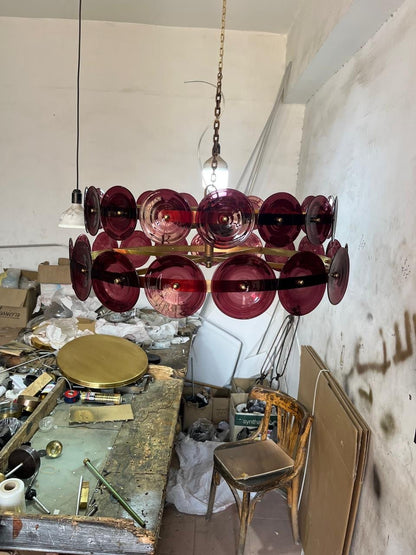 Aurora Disc Glass Chandelier