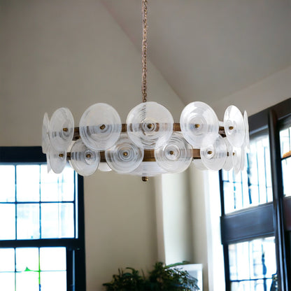 Milky Glass chandelier | Les Trois Pyramides