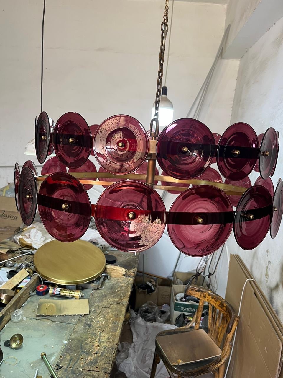Aurora Disc Glass Chandelier