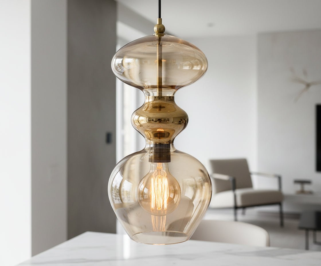Aurora Double-Bulb Glass Pendant Light