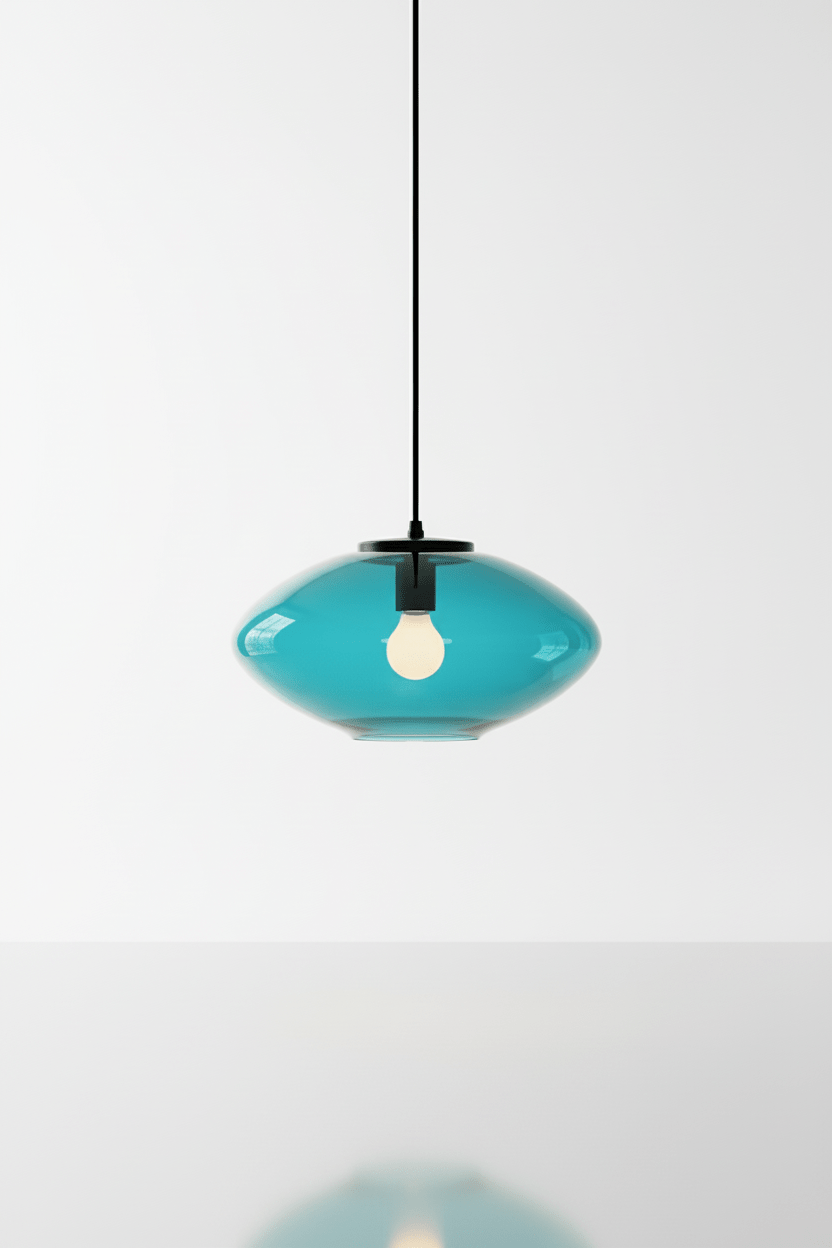 Azure Lens Blown Glass Pendant Light