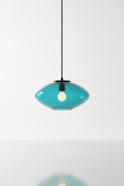Azure Lens Blown Glass Pendant Light
