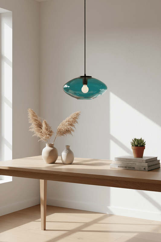 Azure Lens Blown Glass Pendant Light