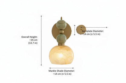Natural Onyx Wall Sconce with Marble Base – Handmade Stone Wall Light | Les Trois Pyramides