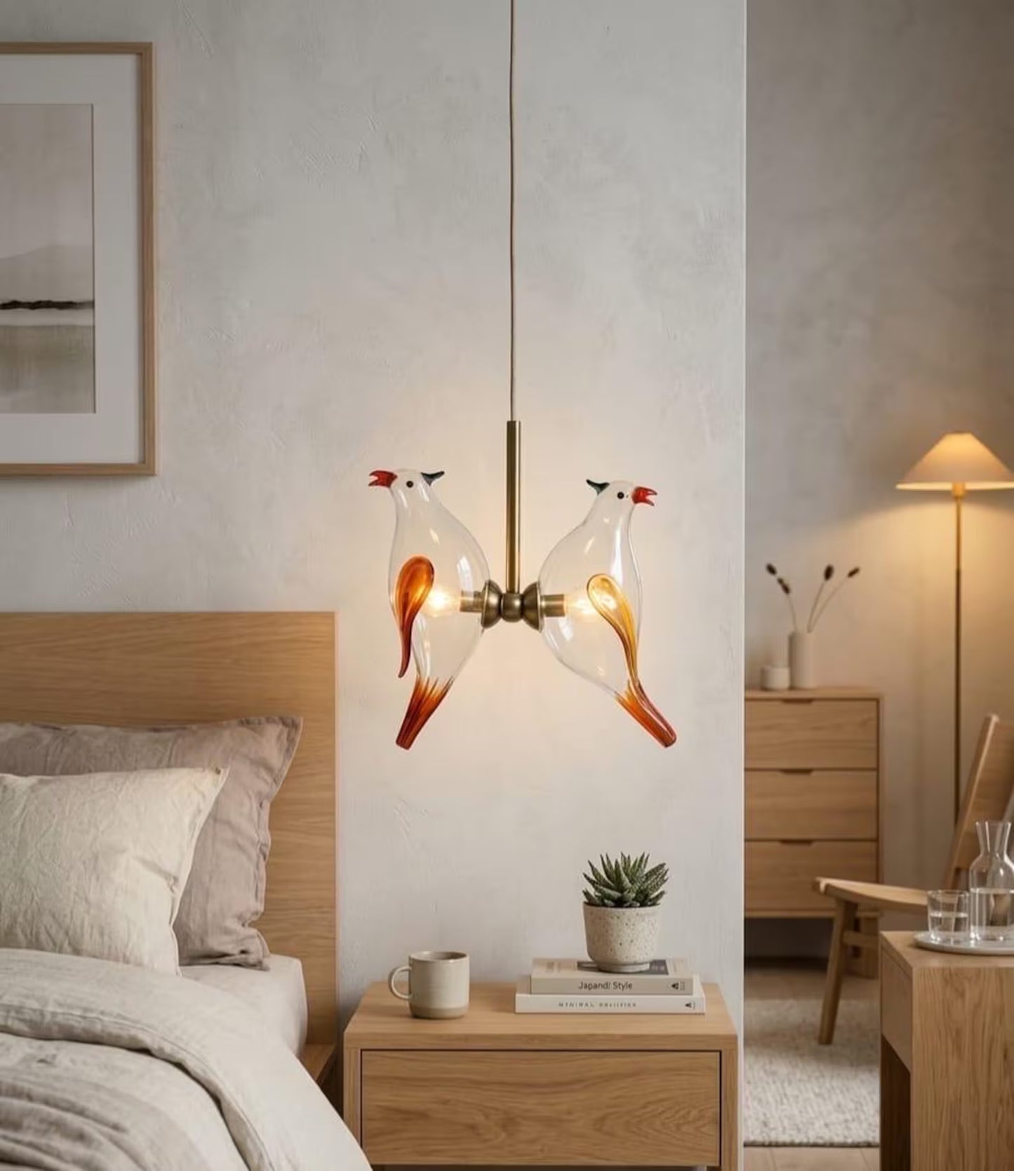 Handmade Birds Twin Hanging lamp | Les Trois Pyramides.