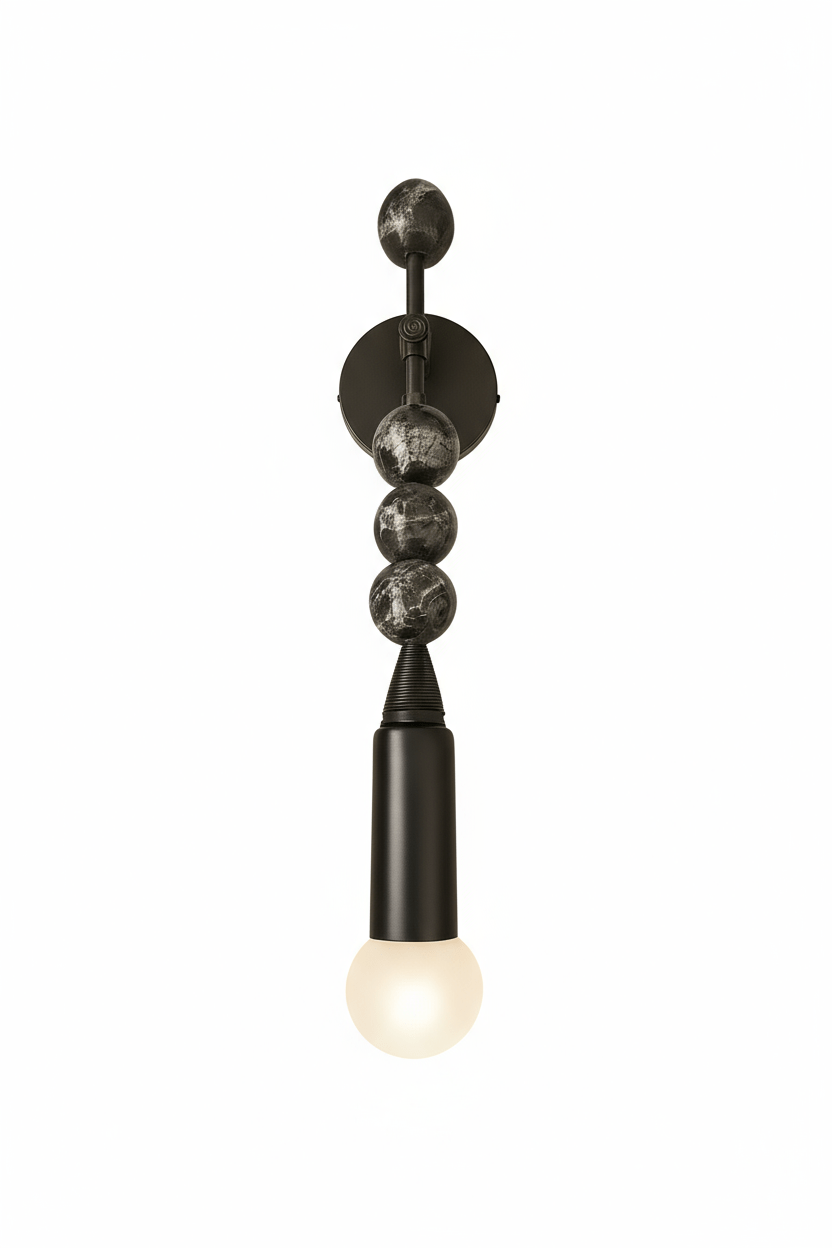 Modern wall sconce with Black marble stones