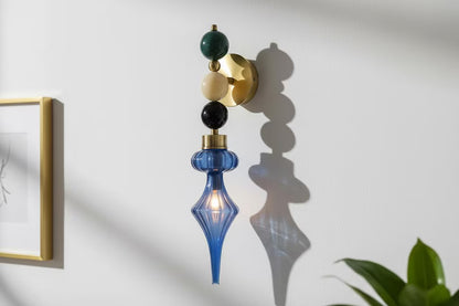 Handmade Marble Wall Sconce | Blown Glass Wall Lamp | Les Trois Pyramides