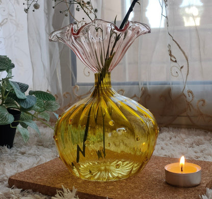 Blooming Flower Blown Glass Vase - Les Trois Pyramides