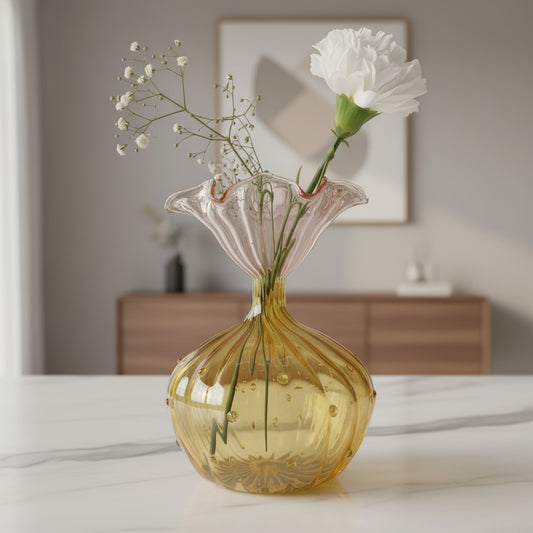 Blooming Flower Blown Glass Vase - Les Trois Pyramides