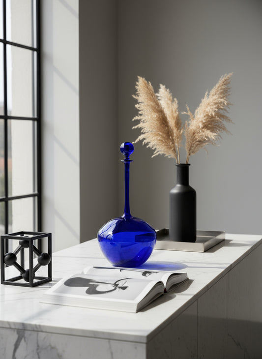 HANDMADE BLOWNGLASS DECANTER | Black | Customized Decanter | Anniversary Gift - Les Trois Pyramides