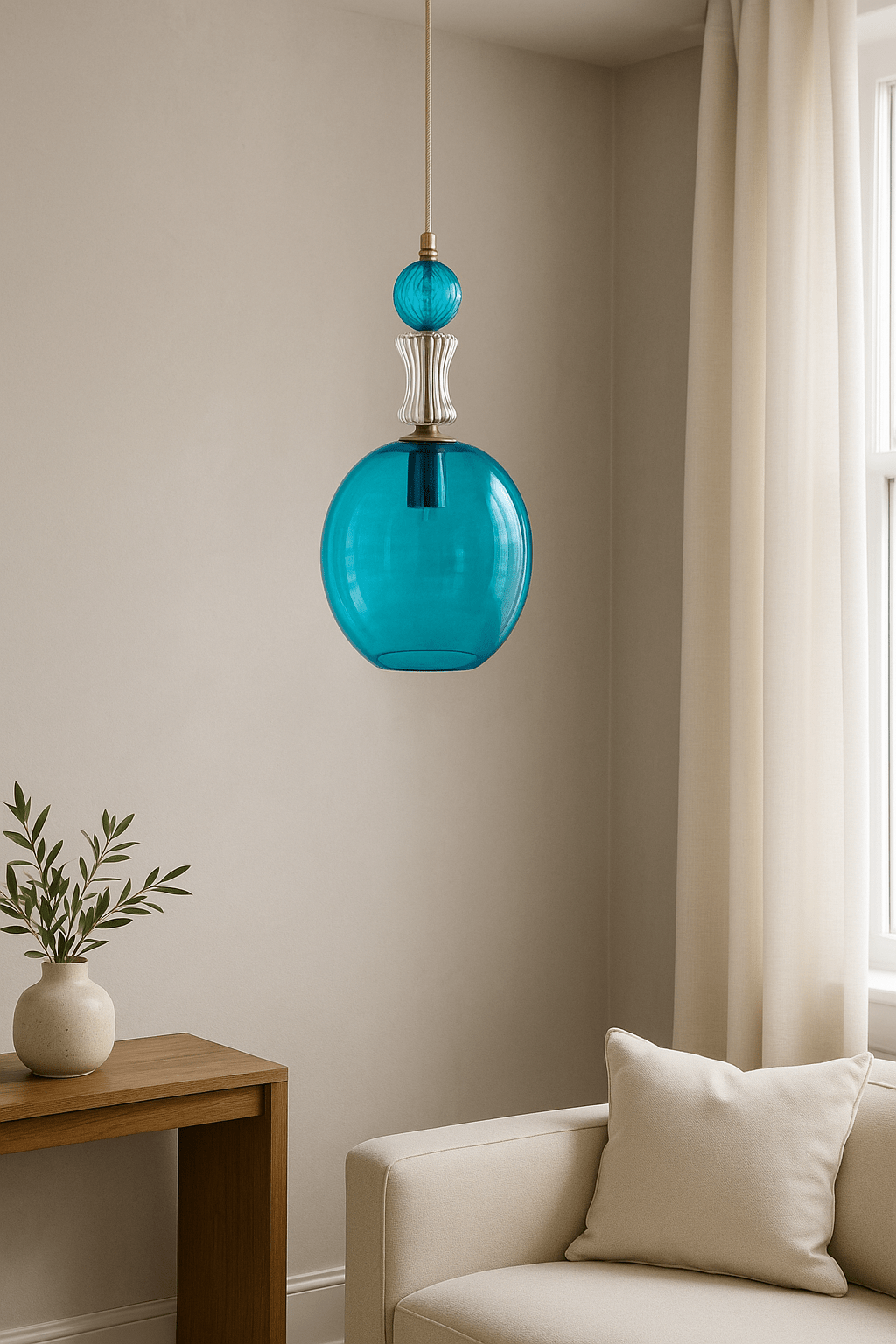 Blown Glass Globe Light - Les Trois Pyramides
