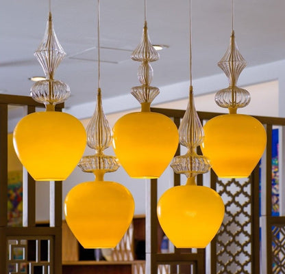 Blown Glass Pendant Light - Les Trois Pyramides