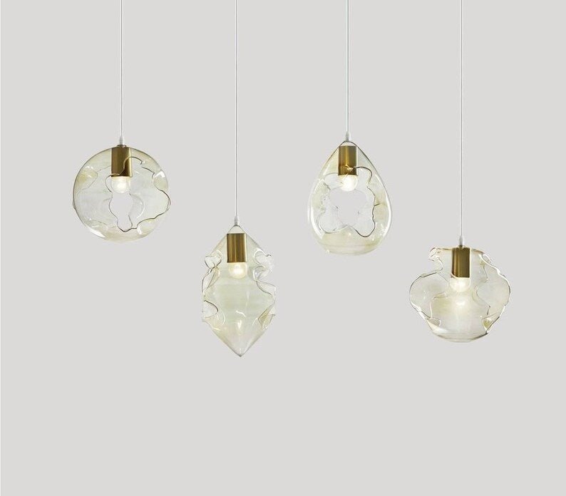 Blown Glass Pendant Light - Les Trois Pyramides