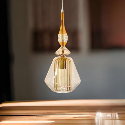 Blown Glass Pendant Light for Kitchen Decor - Les Trois Pyramides