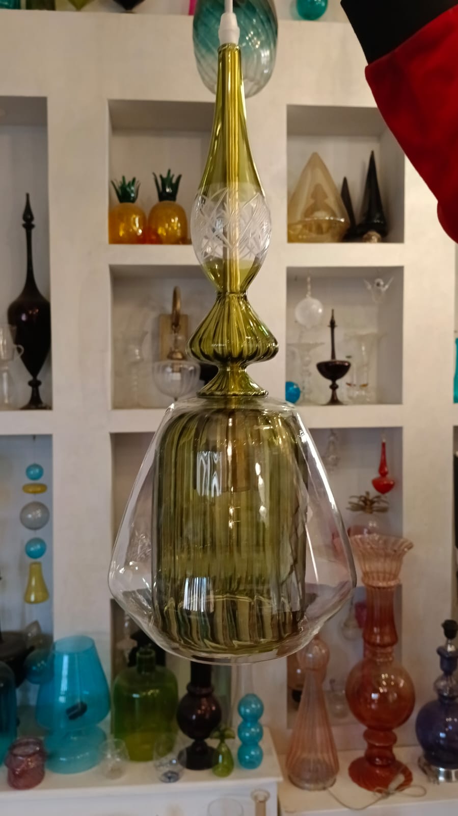 Blown Glass Pendant Light for Kitchen Decor - Les Trois Pyramides