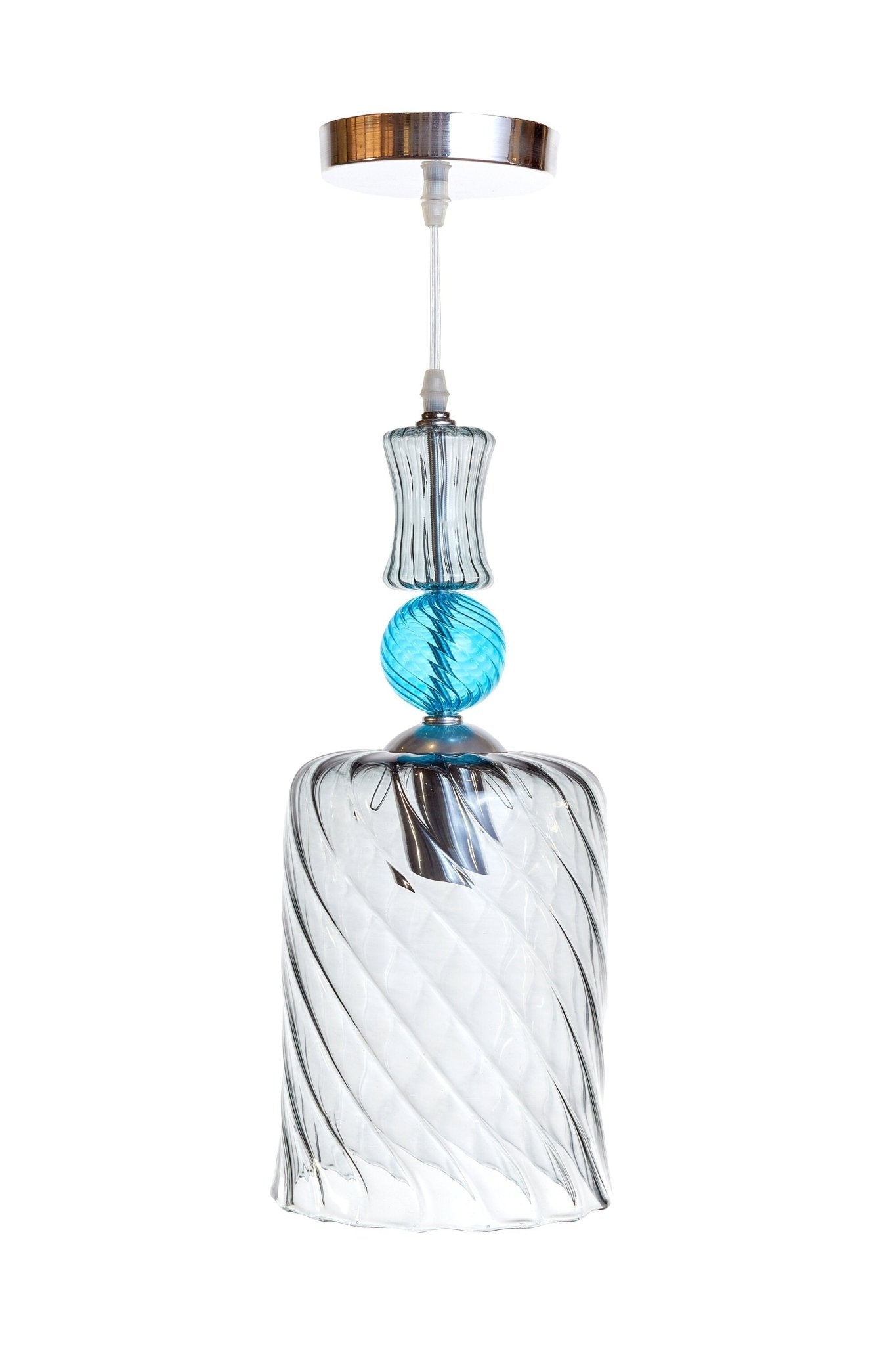 Blown Glass Pendant Light for Kitchen Decor - Les Trois Pyramide