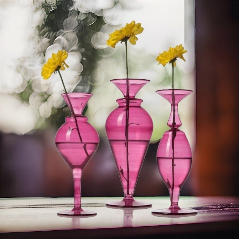 Blown Glass Vase Set - Les Trois Pyramides