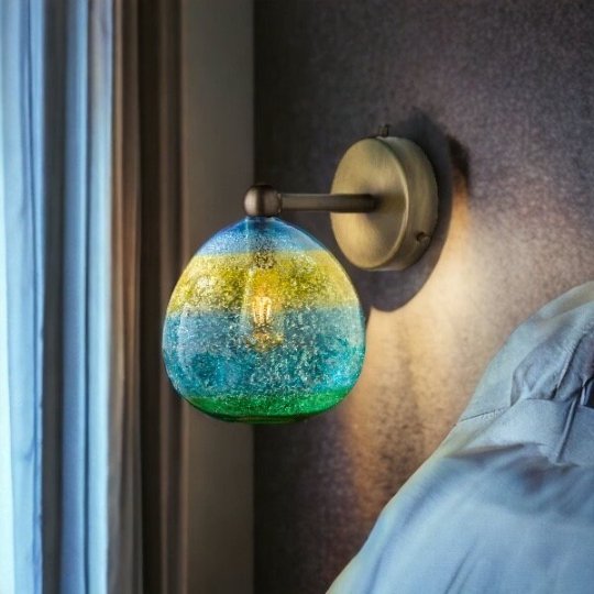 Blown Glass wall lamp Multicolored Frosted Glass