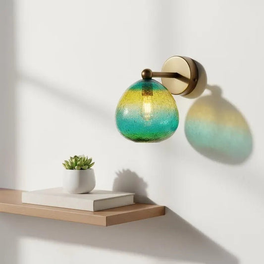 Blown Glass wall lamp Multicolored Frosted Glass - Les Trois Pyramides