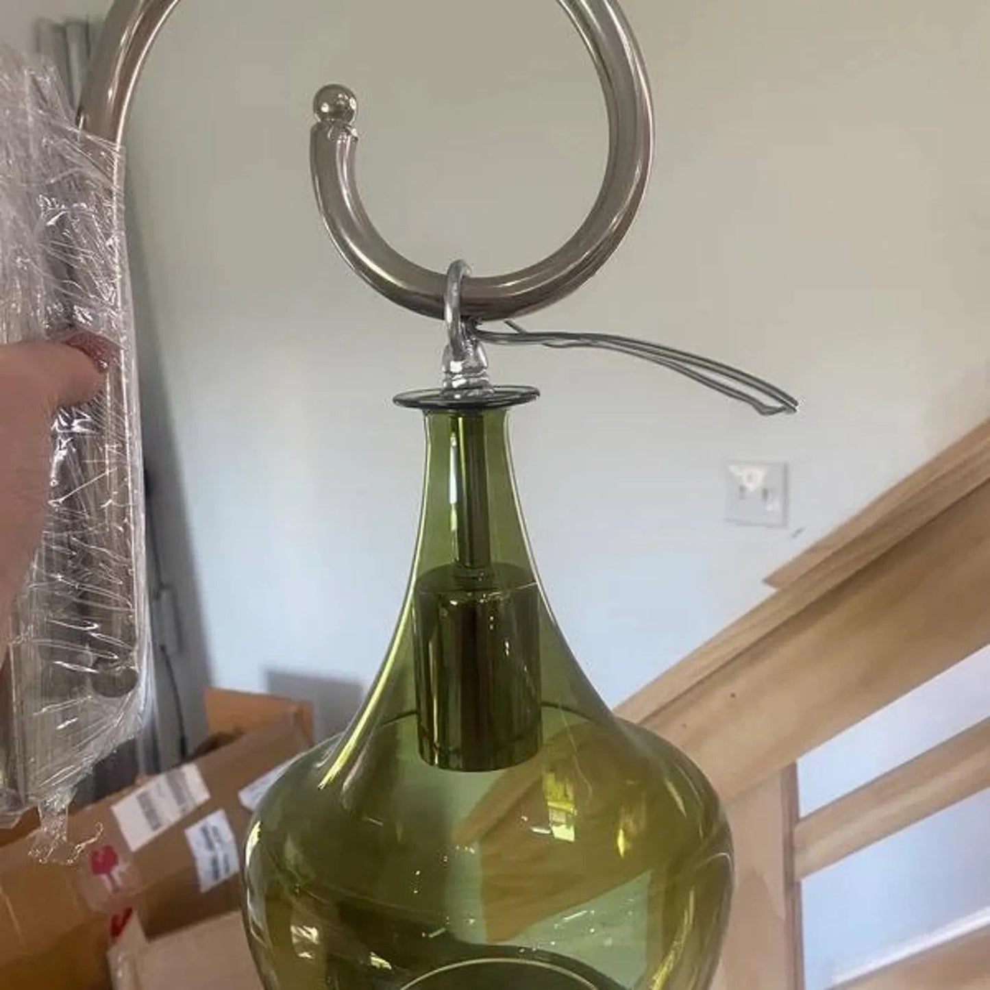 Blue Blown Glass Wall Sconce with Brass Backplate – Handmade Wall Light | Les Trois Pyramides