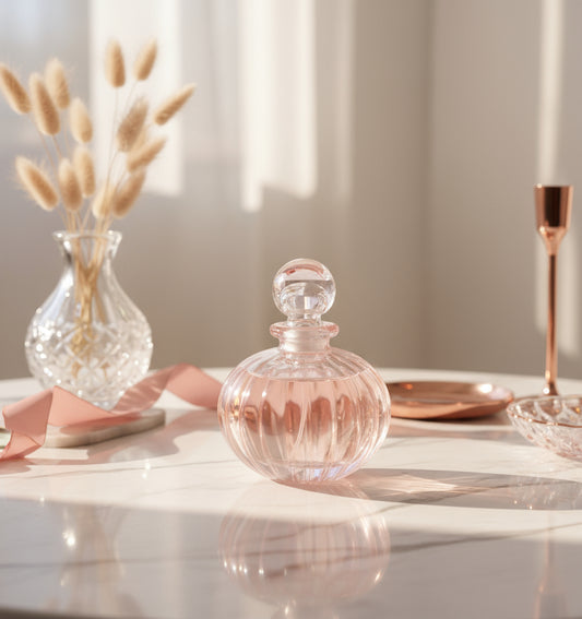 Blush Pink Glass Perfume Bottles - Les Trois Pyramides