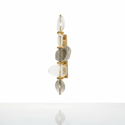 Brass Gemstone Mosaic Blown Glass Applique