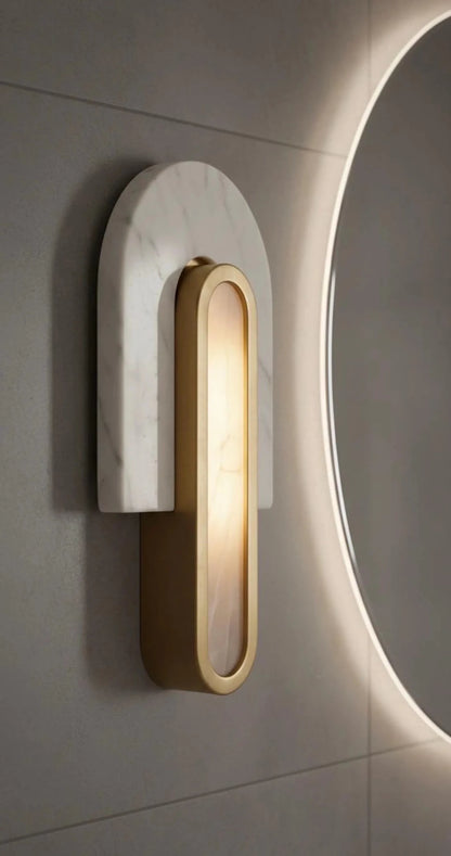 Modern wall light fixture on a neutral wall 