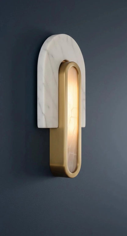 Marble Brass Wall Sconce – Modern Bathroom Wall Light