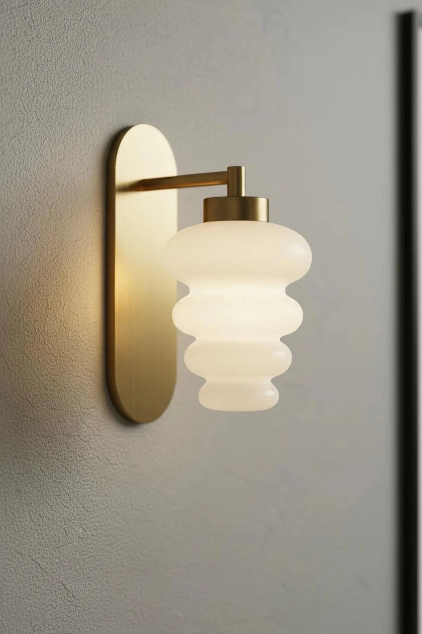 Brass Wall Sconce – Blown Glass Wall Light – Vintage Inspired Sconce | Les Trois Pyramides

