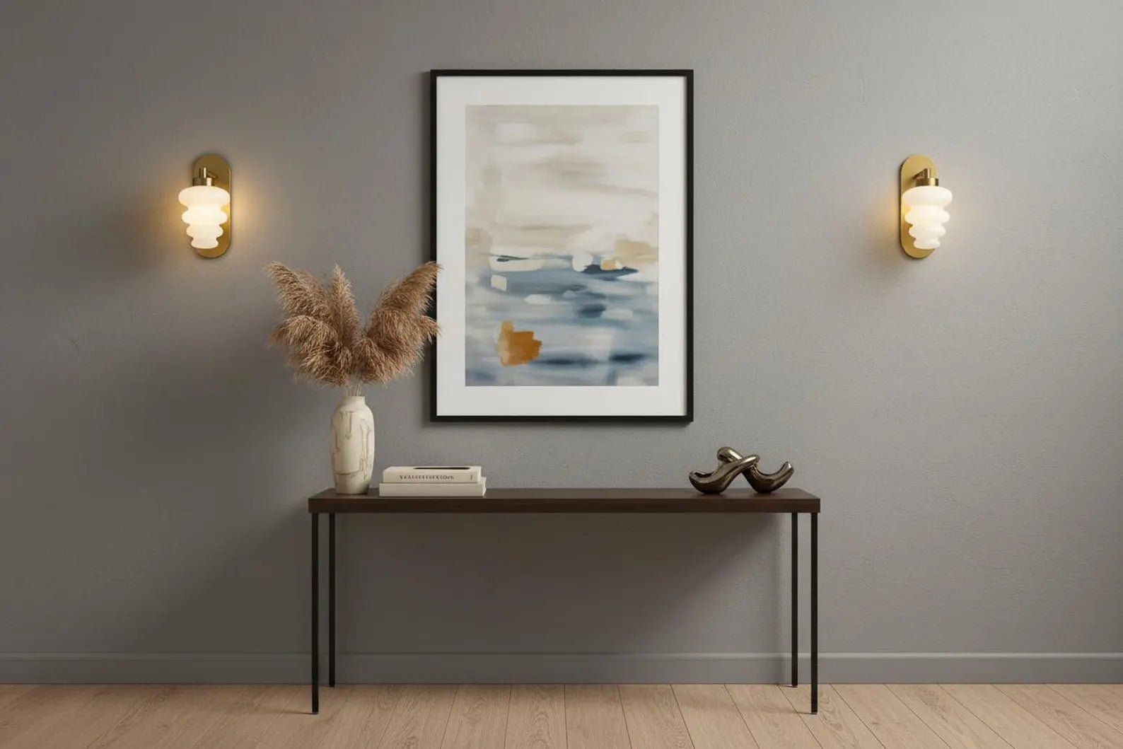 Brass Wall Sconce – Blown Glass Wall Light – Vintage Inspired Sconce | Les Trois Pyramides
