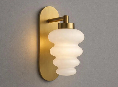 Brass Wall Sconce – Blown Glass Wall Light  – Vintage Inspired Sconce | Les Trois Pyramides
