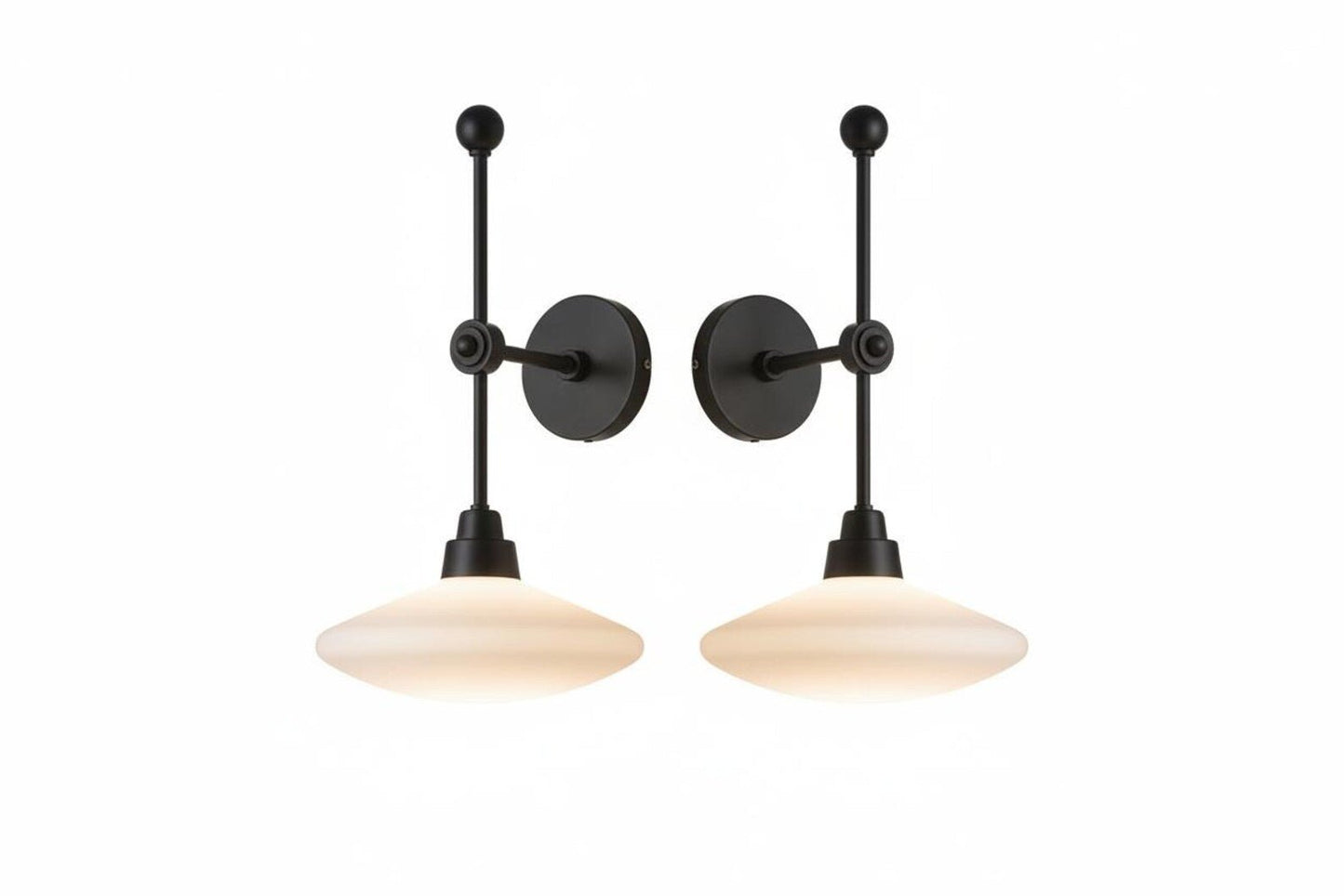 Brass Wall Sconce with Frosted Glass – LED Bedside Wall Light | Les Trois Pyramides