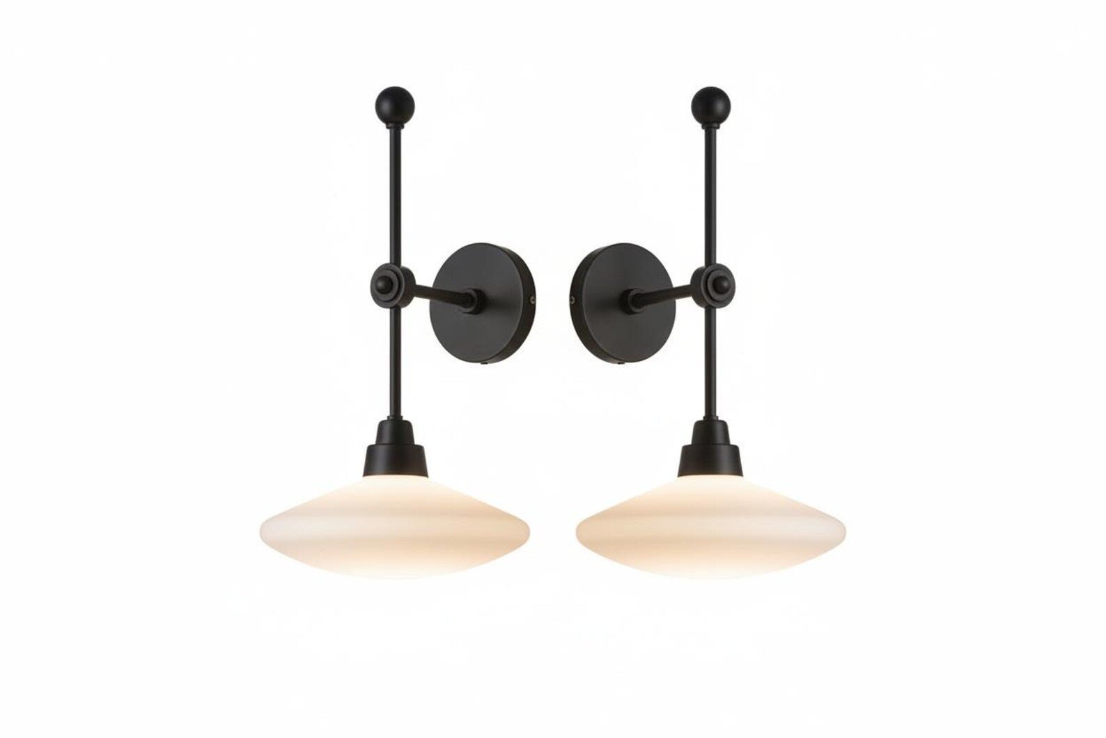 Brass Wall Sconce with Frosted Glass – LED Bedside Wall Light | Les Trois Pyramides