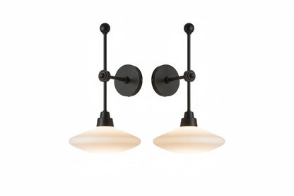 Brass Wall Sconce with Frosted Glass – LED Bedside Wall Light | Les Trois Pyramides