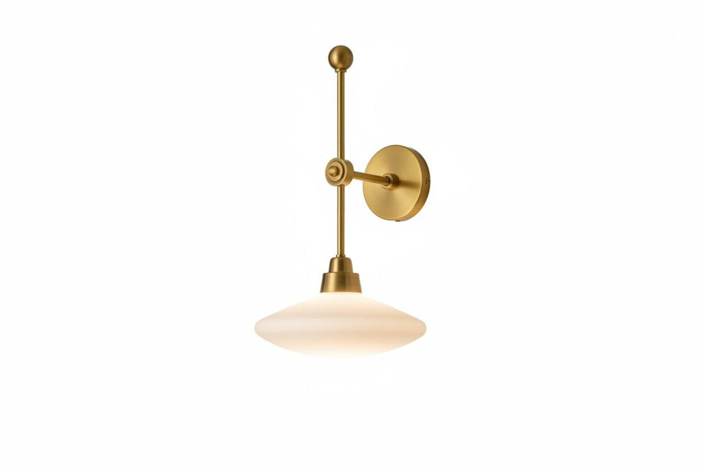 Brass Wall Sconce with Frosted Glass – LED Bedside Wall Light | Les Trois Pyramides