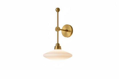 Brass Wall Sconce with Frosted Glass – LED Bedside Wall Light | Les Trois Pyramides