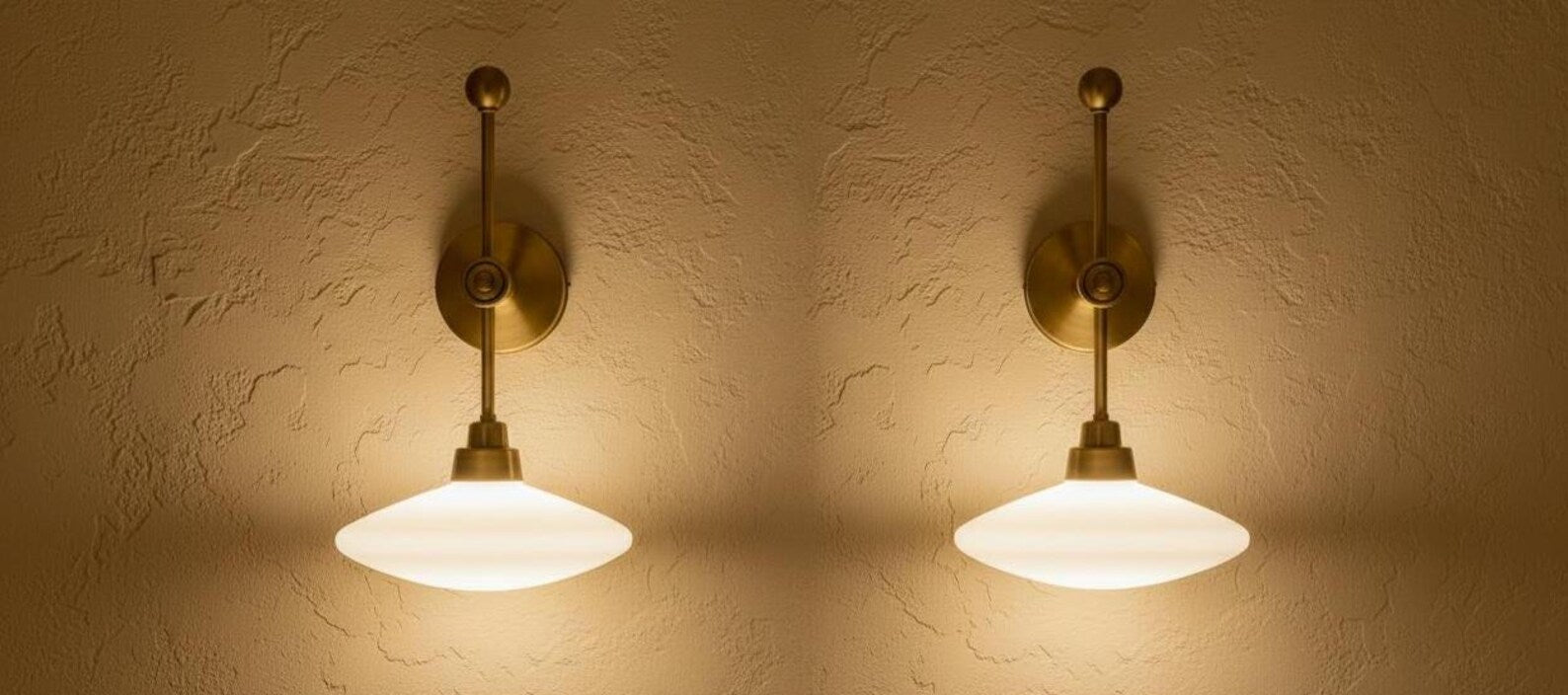 Brass Wall Sconce with Frosted Glass – LED Hallway Wall Light | Les Trois Pyramides