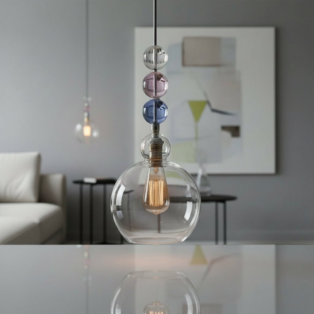 Bubble Blown glass pendant Custom colors