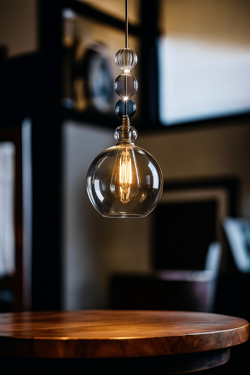 Blown Glass Pendant - Les Trois Pyramides