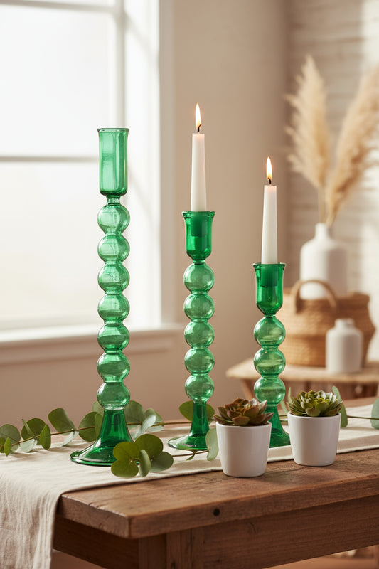 Bubble Handmade Glass Candle Holder - Les Trois Pyramides