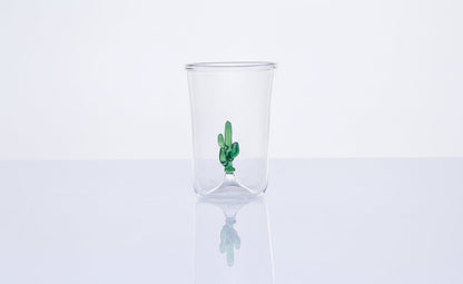Cactus plant blown Glass cup - Handmade drink Glasses