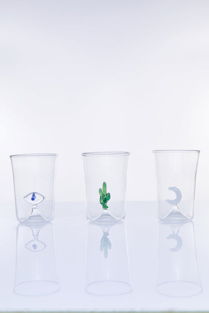 Cactus Plant Blown Glass Cup - Les Trois Pyramides