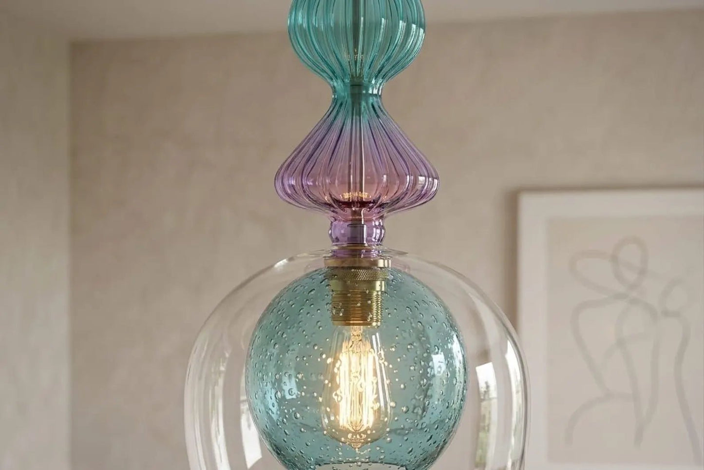 Handcrafted Light Pendant for Kitchen Decor | Les Trois Pyramides