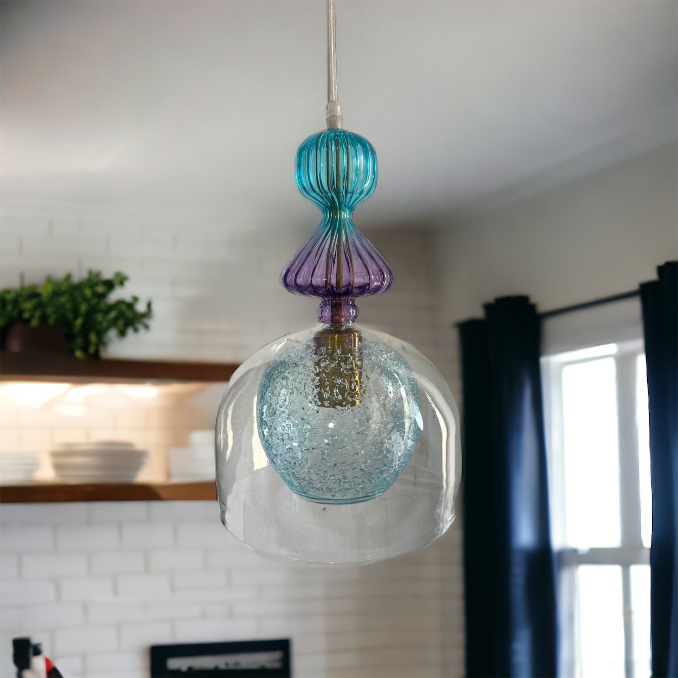 Handcrafted Light Pendant for Kitchen Decor | Les Trois Pyramides